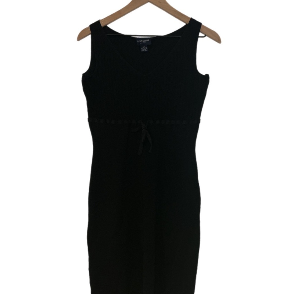 Vintage‎ Ann Taylor Black ribbed Midi Dress